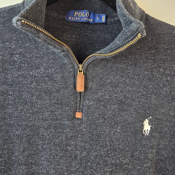 Polo Ralph Lauren Pullover Men's L Charcoal Heather 1/4 Zip Outdoorcore Preppy - Picture 3 of 8